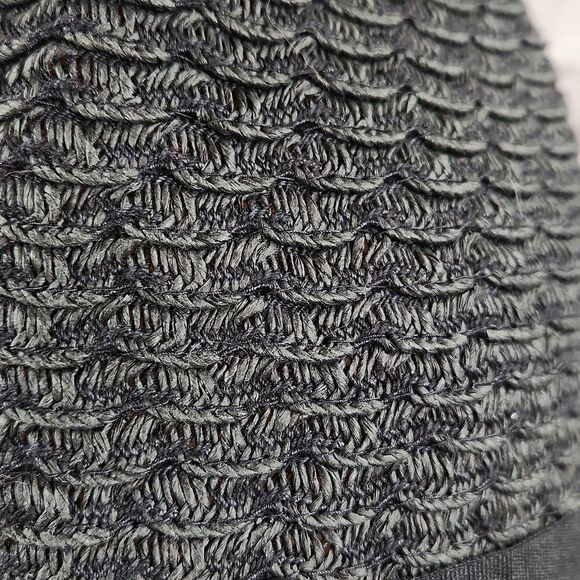 🐞Apt 9 Black/Dark Gray Flat Bow Trimmed Fedora Hat - Picture 6 of 9